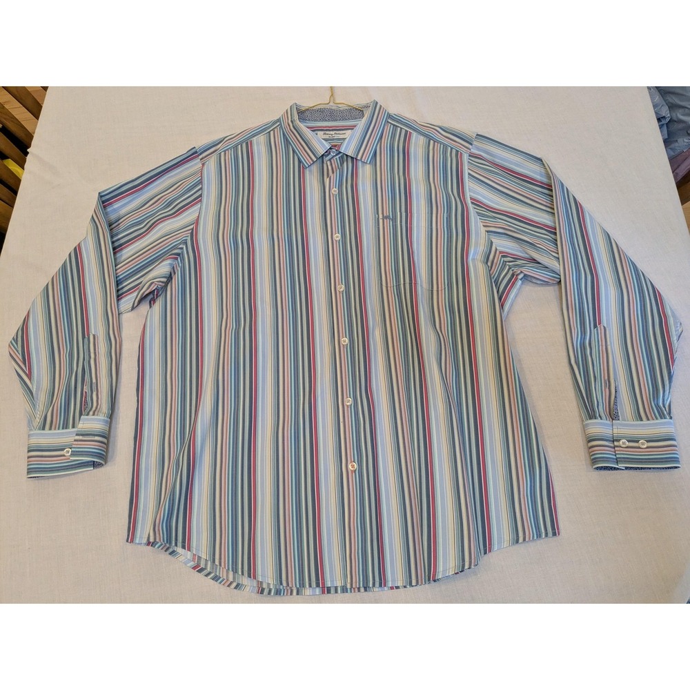 Tommy Bahama Shirt Mens 2XL Multicolor Striped IslandZone Long Sleeve Button Up‎ - Picture 11 of 16